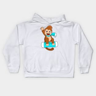 Monkey Snowboard Winter sports Kids Hoodie